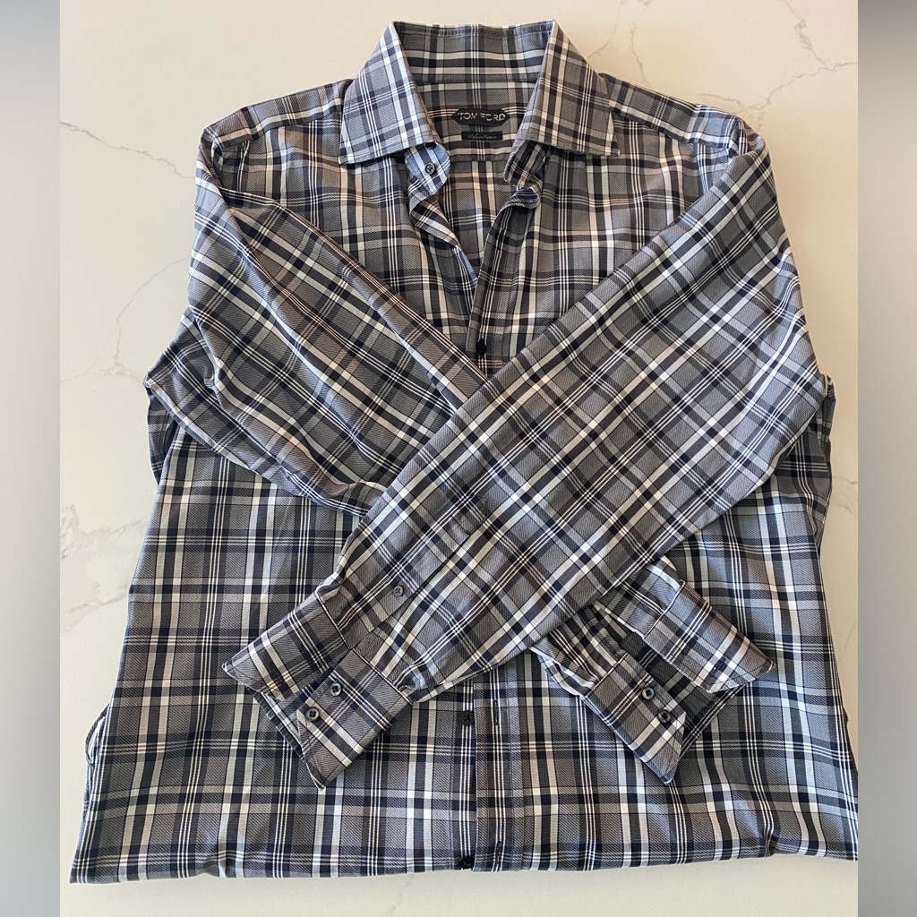 Tom Ford Men’s Checkered Dress Shirt